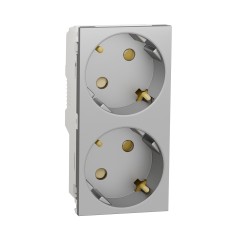 Двоен контакт Шуко с ДЗ ,2P+E, New Unica, Schneider Electric NU306730A