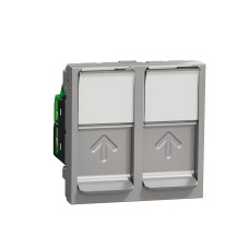 Двойна розетка RJ45, кат. 5 UTP, 2 модула, алуминий, New Unica, Schneider Electric NU342030