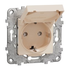 Контакт шуко IP44 детска защита, слонова кост, New Unica, Schneider Electric NU508244
