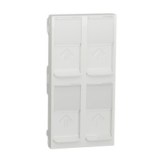 Капак за розетка RJ45 2xKeystone/Systimax 4 модула, бял, New Unica, Schneider Electric NU946318