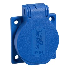 Schneider Electric PKS52B - Kaedra Box - Битов контакт Pratika - 50x50 - 2P + E - 10/16 A - 250V IP54 - син