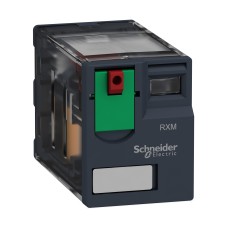 Schneider Electric RXM2AB1B7 - Harmony Electromechanical Relays - Миниатюрно plug in реле, Harmony, 12A, 2CO, заключващ се тестов бутон, 24V AC