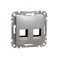 Капак за двойна розетка AMP MOL KEL cat5e 6 UTP, алуминий, Schneider Electric SDD113444C Sedna Design & Elements
