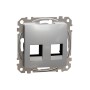 Капак за двойна розетка AMP MOL KEL cat5e 6 UTP, алуминий, Schneider Electric SDD113444C Sedna Design & Elements