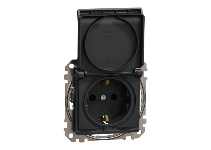 Контакт Шуко с капак, антрацит, Schneider Electric SDD114023 Sedna Design & Elements