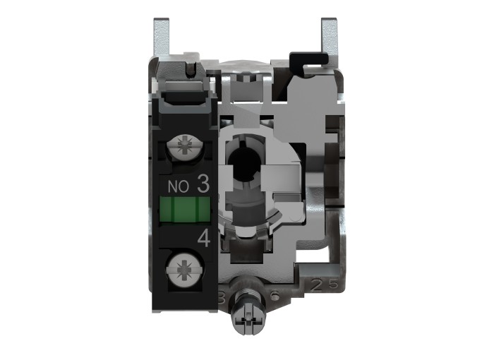 Schneider Electric XB4BD21 - Harmony XB4 - Селекторен превключвател с къса черна ръкохватка, метален, 22 мм, 2 позиции, със задържане, N/O