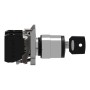 Schneider Electric XB4BG33 - Harmony XB4 - Селекторен превключвател с ключ 455, метален, 22мм, 3 позиции, със задържане, 2 NO