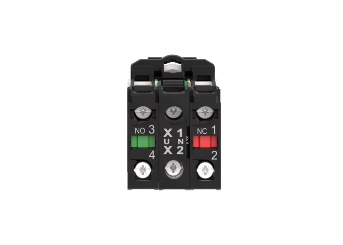 Светещ бутон, пластмаса, оранжев, 22 мм, пружинно връщане, LED 24 V AC/DC, 1 NO + 1 NC, Harmony XB5, Schneider Electric XB5AW35B5