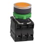Светещ бутон, пластмаса, оранжев, 22 мм, пружинно връщане, LED 24 V AC/DC, 1 NO + 1 NC, Harmony XB5, Schneider Electric XB5AW35B5