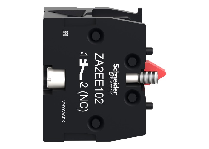 Schneider Electric ZA2EE102 - Easy Harmony XA2 - Единичен контактен блок за глава Ø22, 1 NC