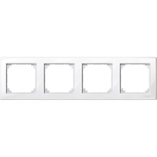 M-Smart рамка, 4 модула, полярно бял, гланциран, Merten System M, Schneider Electric MTN478419