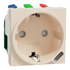 Контакт Шуко + USB C 10.5W, Слонова кост, New Unica, Schneider Electric NU301744