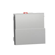 Бутон НО/НЗ с етикет 10А, 2 модула, безвинтово свързване, алуминий, New Unica, Schneider Electric NU324630