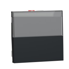 Бутон НО/НЗ с етикет 10А, 2 модула, безвинтово свързване, антрацит, New Unica, Schneider Electric NU324654