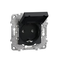 Контакт шуко IP44 детска защита, антрацит, New Unica, Schneider Electric NU508254