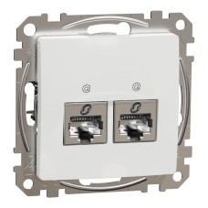 Двойна розетка RJ45, CAT 5E STP, бяла, Schneider Electric SDD111452S Sedna Design & Elements