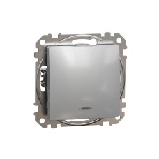 Кръстат ключ 10AX син индикаторен LED, алуминий, Schneider Electric SDD113107L Sedna Design & Elements