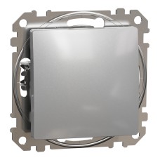 Еднополюсен бутон 10A, алуминий, Schneider Electric SDD113111 Sedna Design & Elements