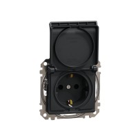 Контакт Шуко с капак, антрацит, Schneider Electric SDD114023 Sedna Design & Elements