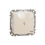 Еднополюсен бутон 10A символ Лампа, крем, Schneider Electric SDD212132 Sedna Design & Elements