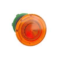 Illuminated push button head, plastic, orange mushroom Ø40, Ø22, trigger latching turn to release, Schneider Electric ZB5AW753 Harmony XB5