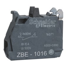 Schneider Electric ZBE1016 - Harmony XB4 - Единичен контактен блок, винтови клеми сребърна сплав, позлатени, 1NO