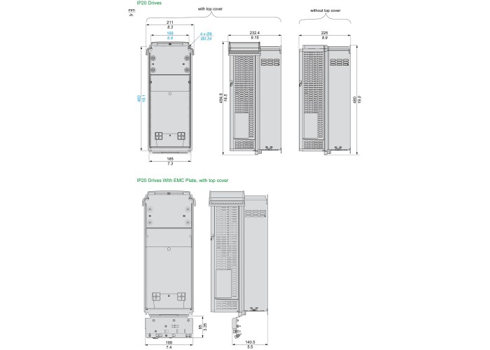 Schneider Electric ATV610D22N4 - Altivar Easy 610 - Честотен регулатор ATV610, 22 kW/30 HP, 380...460 V, IP20