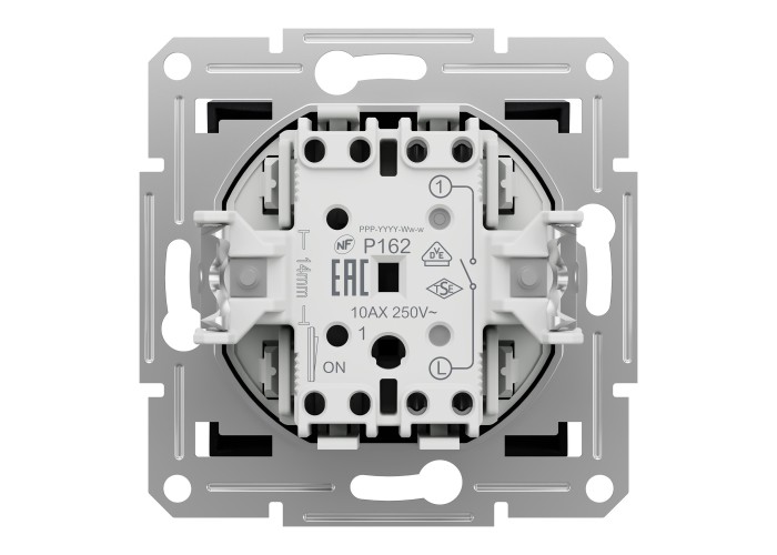Eднополючен ключ без рамка, 10AX, безвинтов монтаж, антрацит, Schneider Electric EPH0100171 Asfora