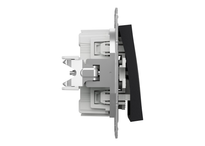 Eднополючен ключ без рамка, 10AX, безвинтов монтаж, антрацит, Schneider Electric EPH0100171 Asfora