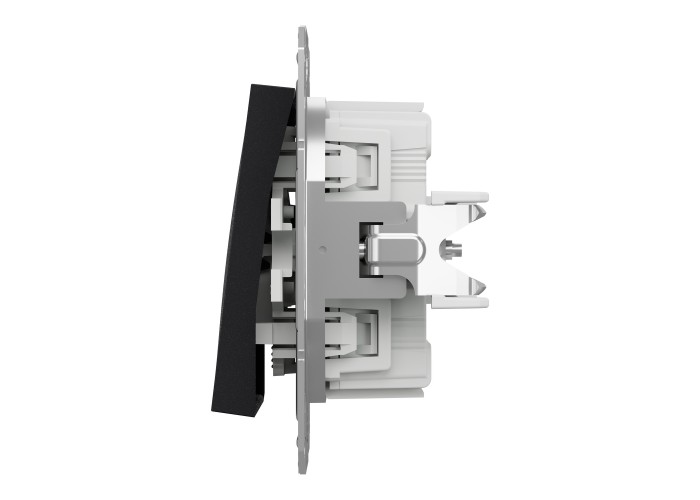 Eднополючен ключ без рамка, 10AX, безвинтов монтаж, антрацит, Schneider Electric EPH0100171 Asfora