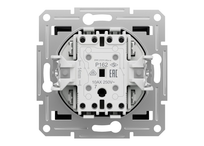 Кръстат ключ, 10AX безвинтов монтаж, антрацит, Asfora, Schneider Electric EPH0500171