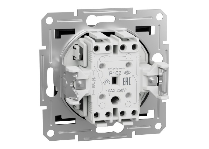 Кръстат ключ, 10AX безвинтов монтаж, антрацит, Asfora, Schneider Electric EPH0500171