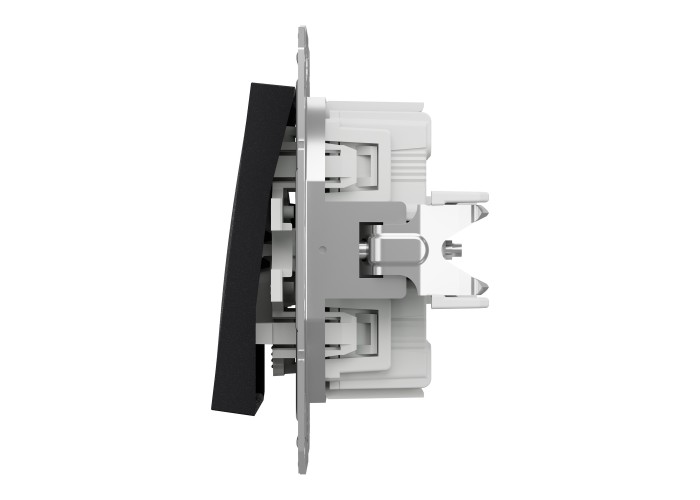 Кръстат ключ, 10AX безвинтов монтаж, антрацит, Asfora, Schneider Electric EPH0500171