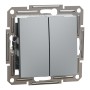 Schneider Electric EPH1100162 - Asfora - Двоен еднополюсен бутон - 10A безвинтов монтаж, Стомана