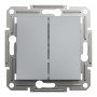 Schneider Electric EPH1100162 - Asfora - Двоен еднополюсен бутон - 10A безвинтов монтаж, Стомана