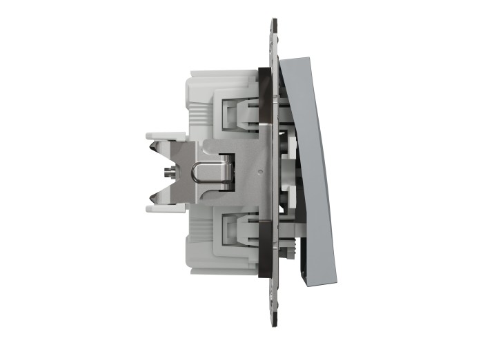 Schneider Electric EPH1100162 - Asfora - Двоен еднополюсен бутон - 10A безвинтов монтаж, Стомана