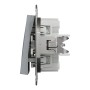 Schneider Electric EPH1100162 - Asfora - Двоен еднополюсен бутон - 10A безвинтов монтаж, Стомана