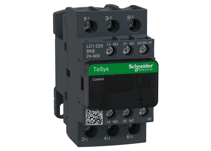 Schneider Electric LC1D25BNE - TeSys D - Контактор - 3P - <= 440 V - 25 A, AC-3 - 24...60 V AC/DC бобина