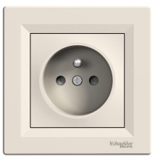 Контакт френски стандарт със Защита, крема, Asfora, Schneider Electric EPH2800223