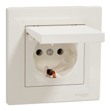 Контакт Шуко 16A с капак, крема, Asfora, Schneider Electric EPH3100123