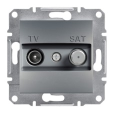 TV-SAT розетка крайна, стомана, Asfora, Schneider Electric EPH3400162