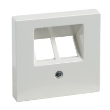 Преден панел за RJ45, 2-контактен излаз, полярно бяло, гланциран, System M, Merten System M, Schneider Electric MTN296119