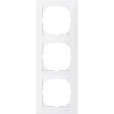 Тримодулна декоративна рамка M-PURE, полярно бяло, Merten System M, Schneider Electric MTN4030-3619