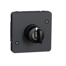 Превключвател с ключ, 3-позиционен, антрацит, Mureva Styl, Schneider Electric MUR35061