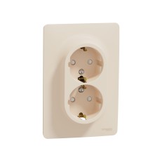 Двоен контакт, шуко, 2P+E 16A, слонова кост, New Unica, Schneider Electric NU206744