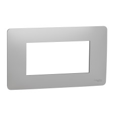 Четиримодулна рамка Unica Studio, алуминий ИС, New Unica, Schneider Electric NU210430