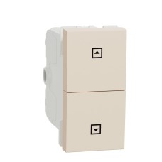Двуполюсен ключ за щори 10 А, 1 модул, бежов, New Unica, Schneider Electric NU312744SC