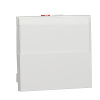 Бутон НО/НЗ с етикет 10А, 2 модула, безвинтово свързване, бял, New Unica, Schneider Electric NU324620