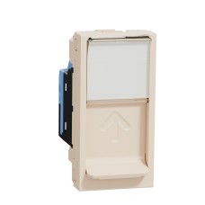 Розетка RJ45 единична Cat 5 UTP 1 модул, бежова, New Unica, Schneider Electric NU341044