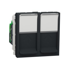 Двойна розетка RJ45, кат. 5 UTP, 2 модула, антрацит, New Unica, Schneider Electric NU342054